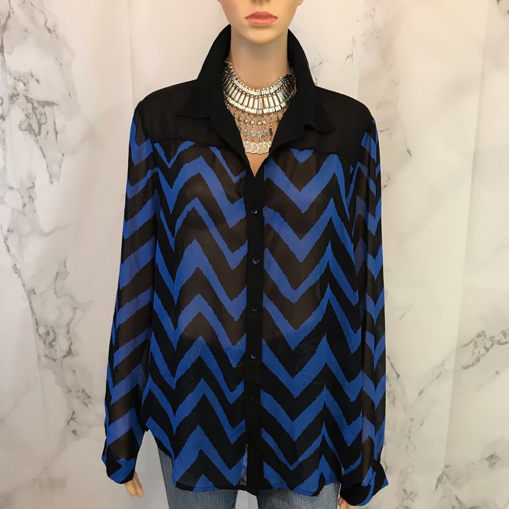 Zac & Rachel Translucent Button Down Shirt